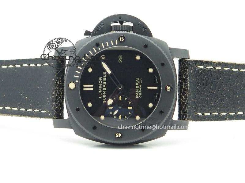 PAM508 P ZF Best Edition Real Ceramic On Black Calfskin Strap P9000