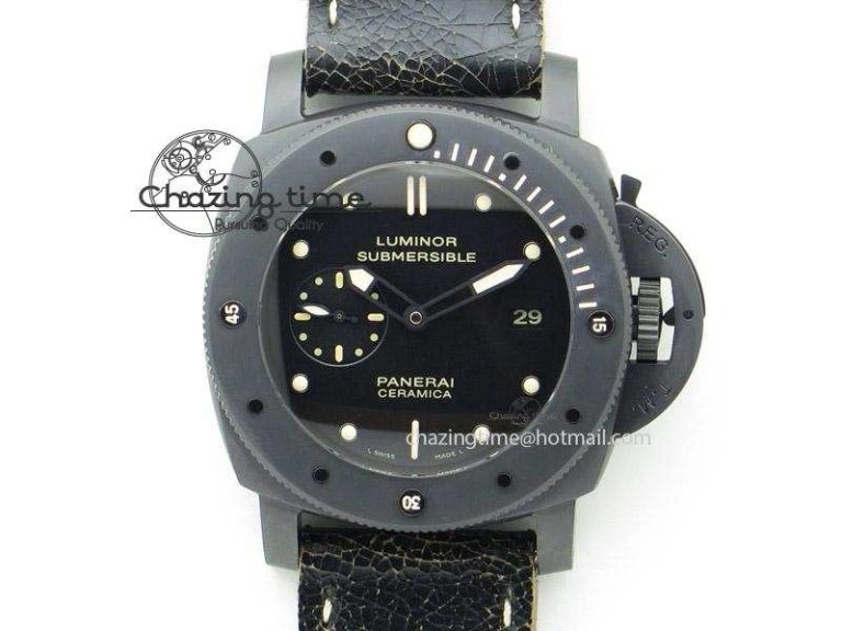 PAM508 P ZF Best Edition Real Ceramic On Black Calfskin Strap P9000