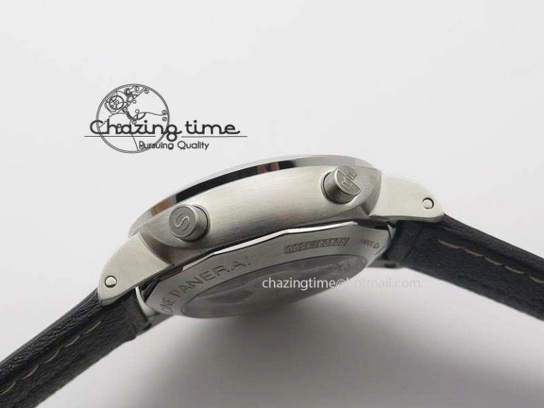 PAM524 Q V6F Fake Flyback Black Dial On Black Leather Strap P.9100
