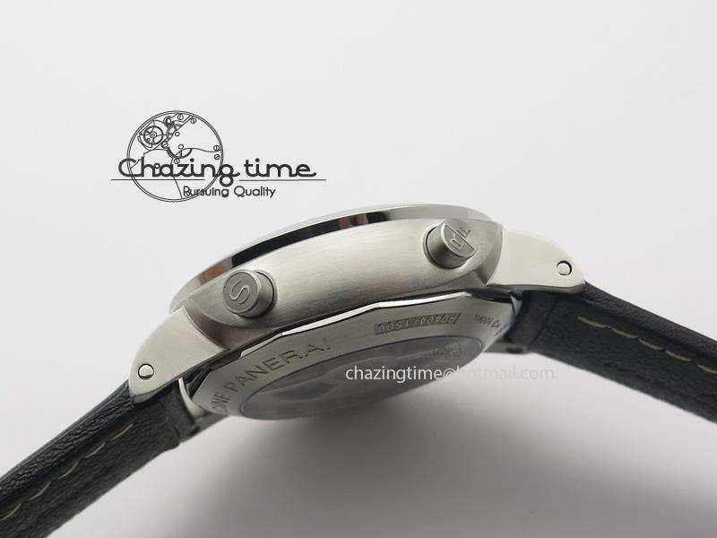 PAM524 Q V6F Fake Flyback Black Dial On Black Leather Strap P.9100
