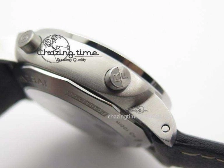 PAM524 Q V6F Fake Flyback Black Dial On Black Leather Strap P.9100