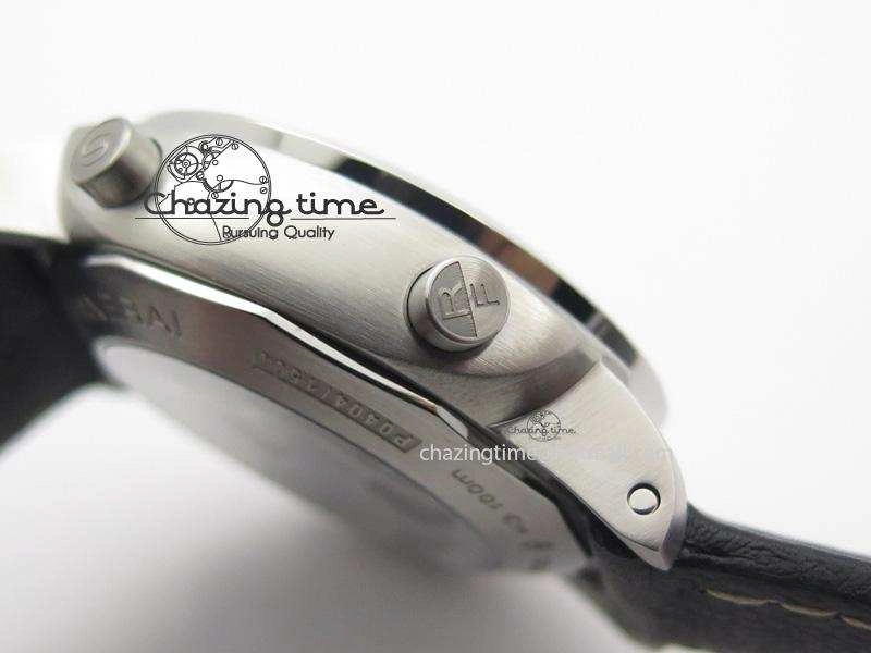 PAM524 Q V6F Fake Flyback Black Dial On Black Leather Strap P.9100