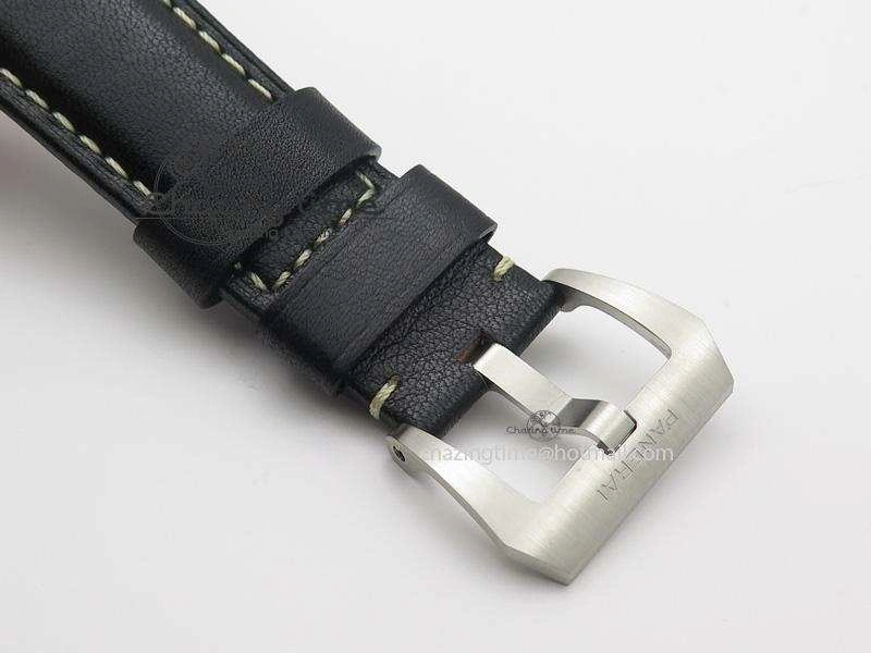 PAM524 Q V6F Fake Flyback Black Dial On Black Leather Strap P.9100