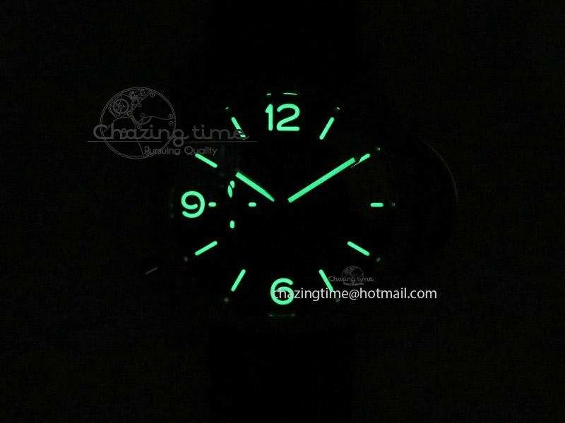 PAM525 Q V6F Fake Flyback Black Dial On Brown Leather Strap P.9100