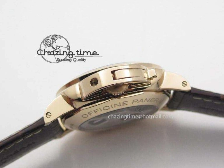 PAM525 Q V6F Fake Flyback Black Dial On Brown Leather Strap P.9100