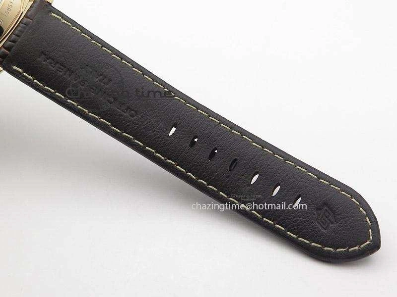 PAM525 Q V6F Fake Flyback Black Dial On Brown Leather Strap P.9100