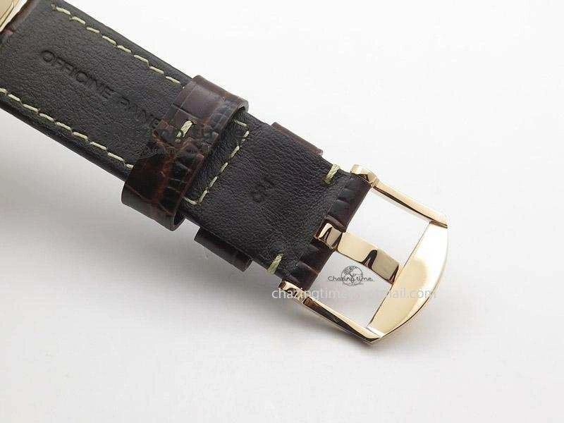 PAM525 Q V6F Fake Flyback Black Dial On Brown Leather Strap P.9100
