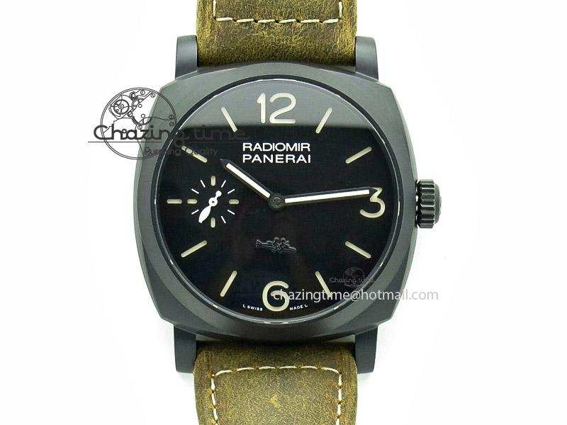 PAM532 P Radiomir 1940 3 DAYS V6F PANERISTI FOREVER Black Dial on Brown Asso Strap P3000
