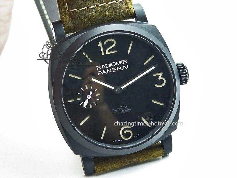 PAM532 P Radiomir 1940 3 DAYS V6F PANERISTI FOREVER Black Dial on Brown Asso Strap P3000