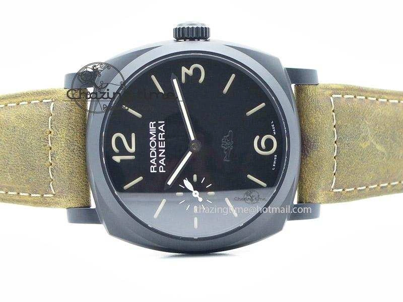 PAM532 P Radiomir 1940 3 DAYS V6F PANERISTI FOREVER Black Dial on Brown Asso Strap P3000