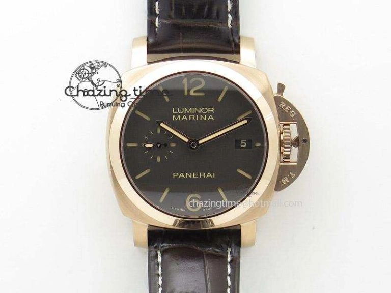 PAM535 Q V6F Best Edition Paris Hobnails Dial on Deep Brown Asso Strap P9001