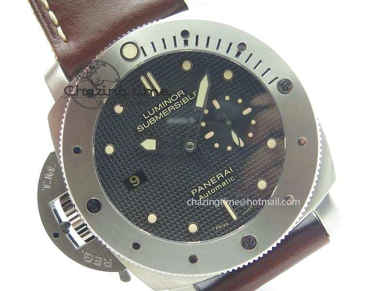 PAM569 Q Titanium JF Best Edition On Brown Thick Leather Strap P9000 Clone
