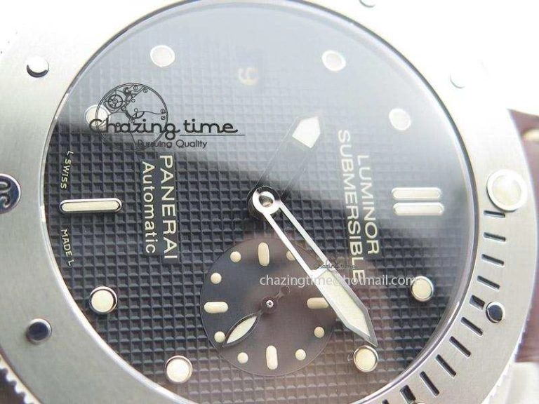 PAM569 Q Titanium JF Best Edition On Brown Thick Leather Strap P9000 Clone