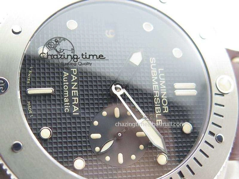 PAM569 Q Titanium JF Best Edition On Brown Thick Leather Strap P9000 Clone