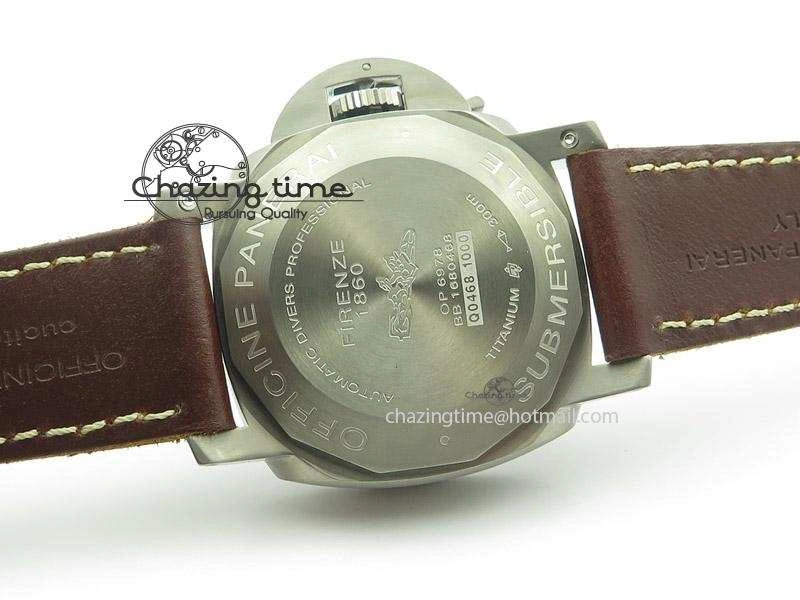 PAM569 Q Titanium JF Best Edition On Brown Thick Leather Strap P9000 Clone