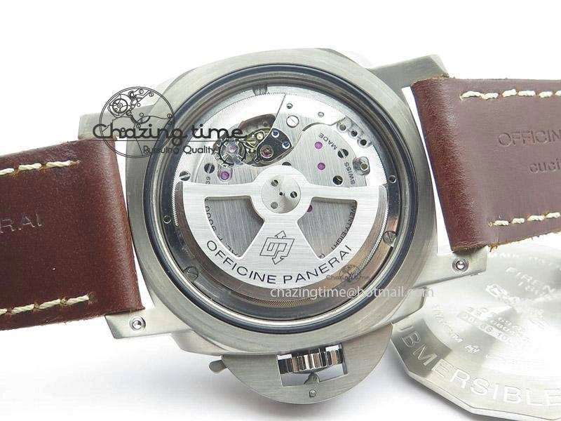 PAM569 Q Titanium JF Best Edition On Brown Thick Leather Strap P9000 Clone