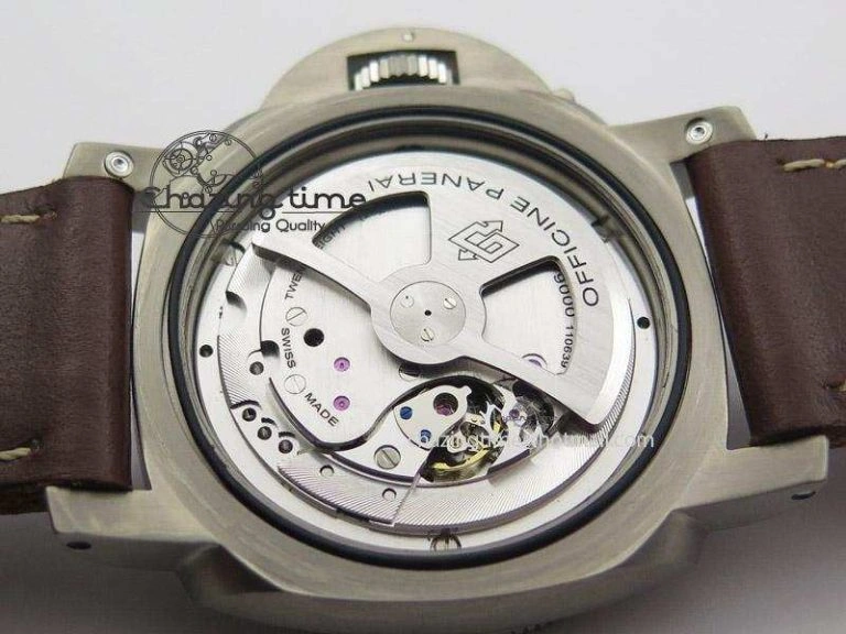 PAM569 Q Titanium JF Best Edition On Brown Thick Leather Strap P9000 Clone