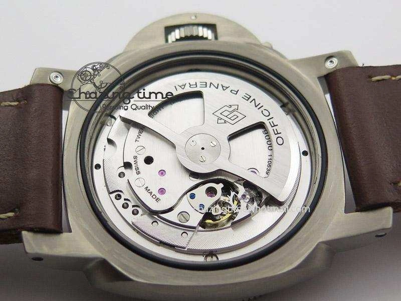 PAM569 Q Titanium JF Best Edition On Brown Thick Leather Strap P9000 Clone