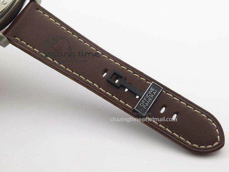 PAM569 Q Titanium JF Best Edition On Brown Thick Leather Strap P9000 Clone