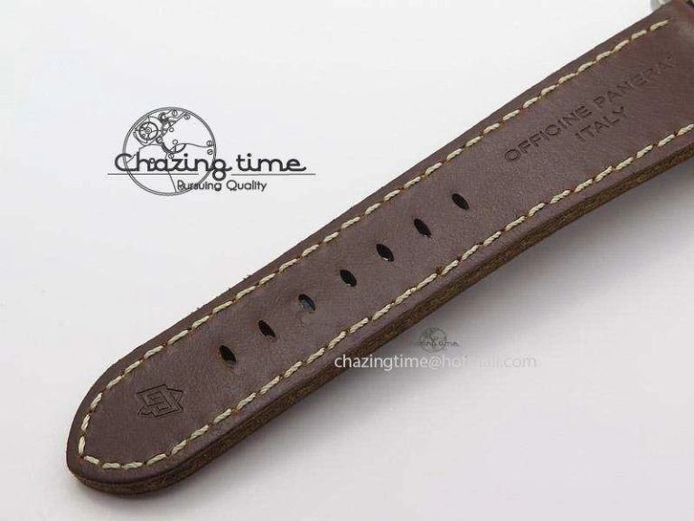 PAM569 Q Titanium JF Best Edition On Brown Thick Leather Strap P9000 Clone