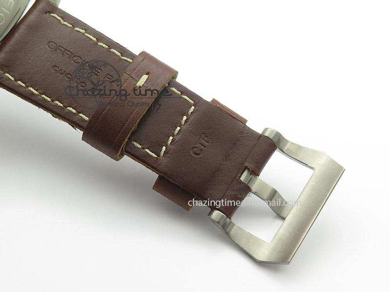 PAM569 Q Titanium JF Best Edition On Brown Thick Leather Strap P9000 Clone