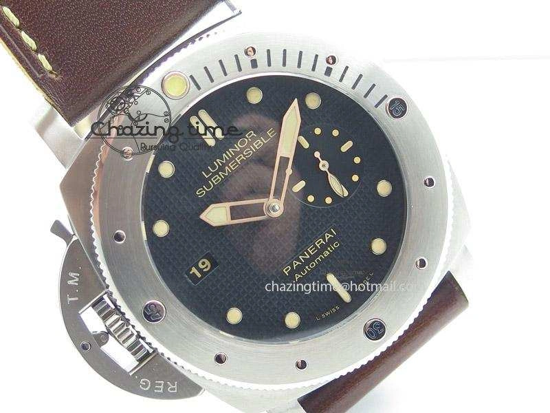 PAM569 Q Titanium V6F 1:1 Best Edition on Brown Thick Leather Strap P9000