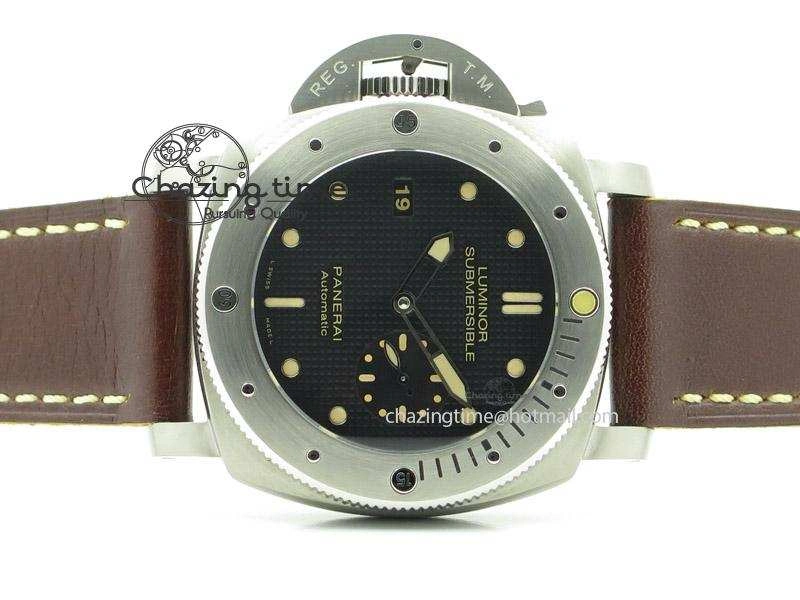 PAM569 Q Titanium V6F 1:1 Best Edition on Brown Thick Leather Strap P9000
