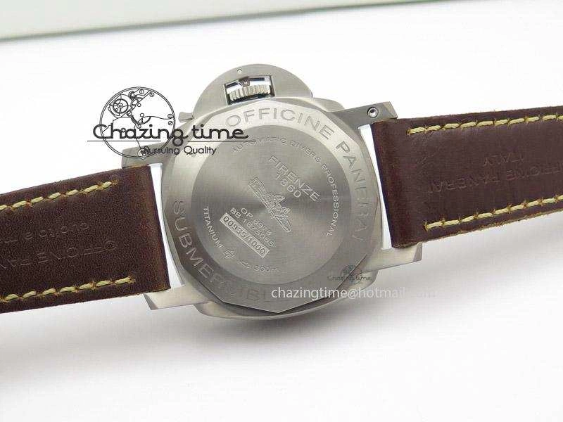 PAM569 Q Titanium V6F 1:1 Best Edition on Brown Thick Leather Strap P9000