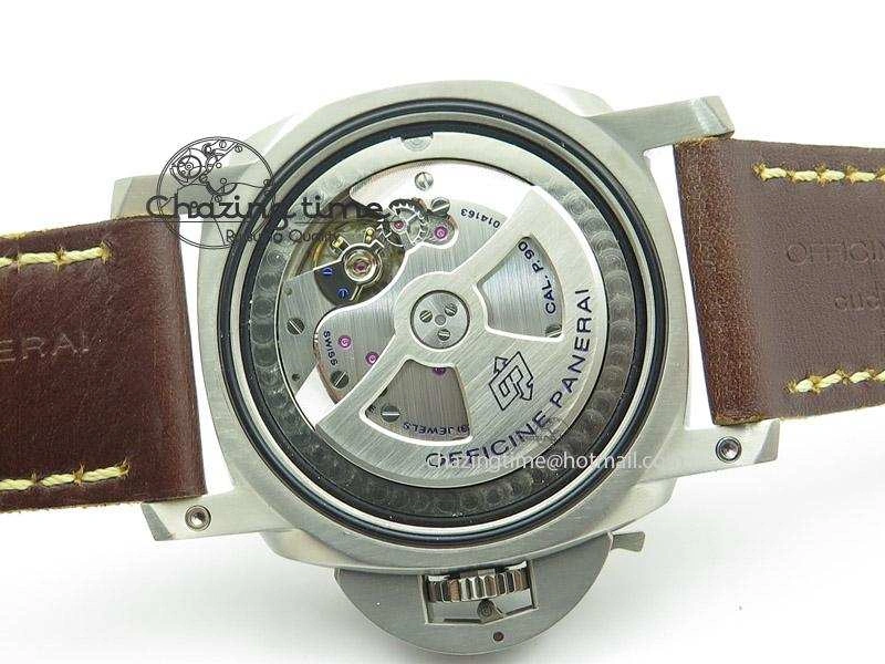 PAM569 Q Titanium V6F 1:1 Best Edition on Brown Thick Leather Strap P9000