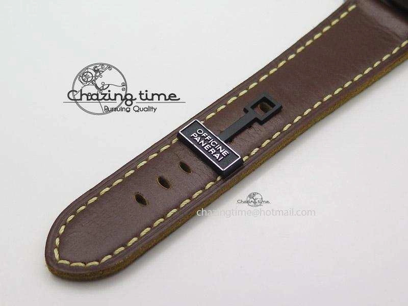 PAM569 Q Titanium V6F 1:1 Best Edition on Brown Thick Leather Strap P9000