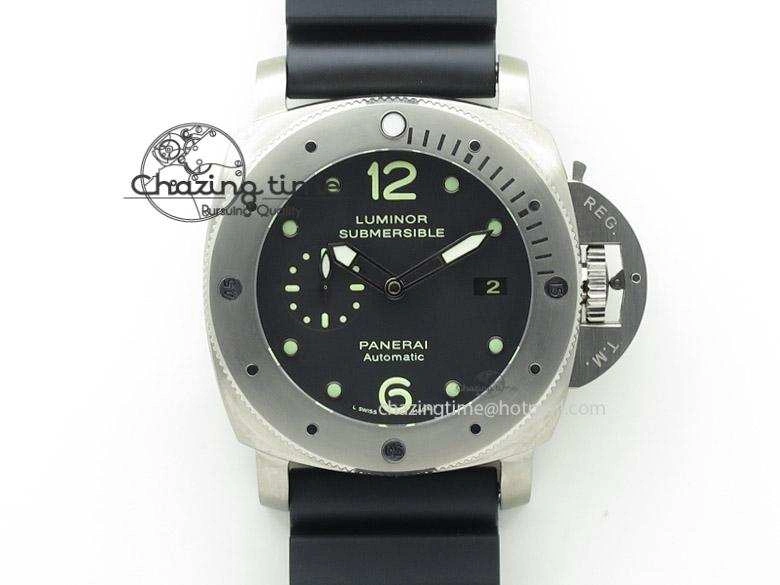 PAM571 P Titanium ZF 1:1 Best Edition on Black Rubber Strap ZP9000
