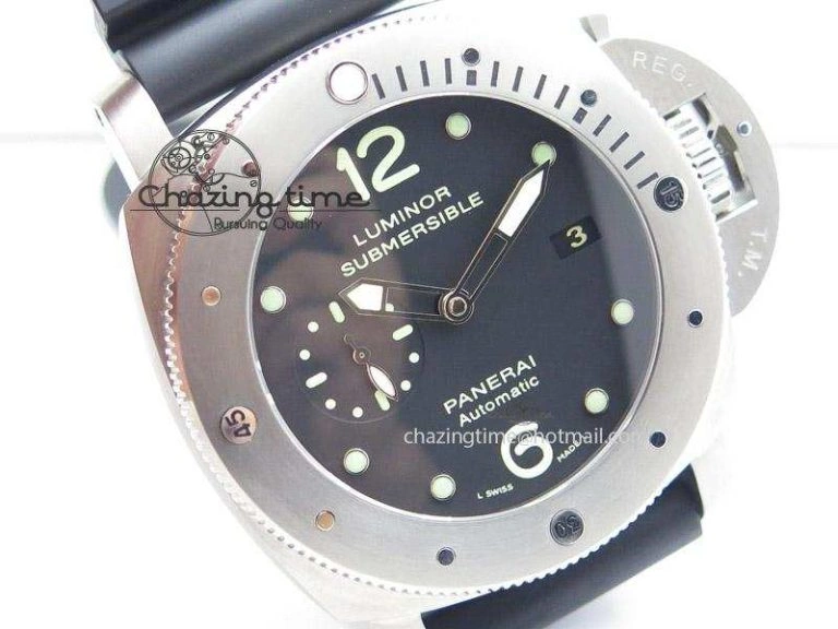 PAM571 P Titanium ZF 1:1 Best Edition on Black Rubber Strap ZP9000