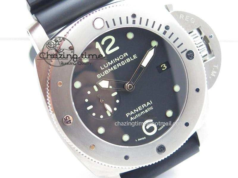 PAM571 P Titanium ZF 1:1 Best Edition on Black Rubber Strap ZP9000