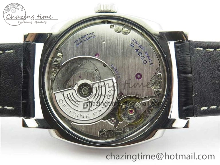 PAM572 Q Radiomir 1940 V9F 1:1 Best Edition Black Dial on Black Leather Strap P.4000 Super Clone