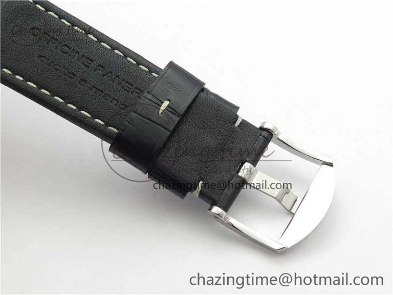 PAM572 Q Radiomir 1940 V9F 1:1 Best Edition Black Dial on Black Leather Strap P.4000 Super Clone