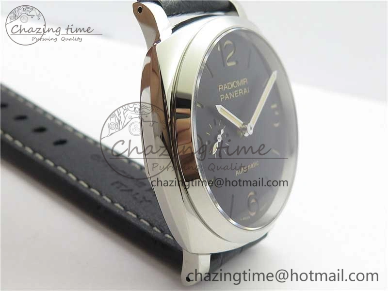 PAM572 Q Radiomir 1940 V9F 1:1 Best Edition Black Dial on Black Leather Strap P.4000 Super Clone