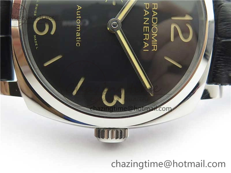 PAM572 Q Radiomir 1940 V9F 1:1 Best Edition Black Dial on Black Leather Strap P.4000 Super Clone