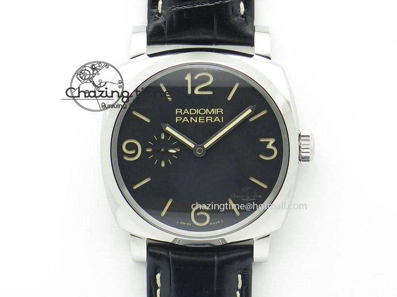 PAM572 Q V6F Black Dial On Black Leather Strap P2002