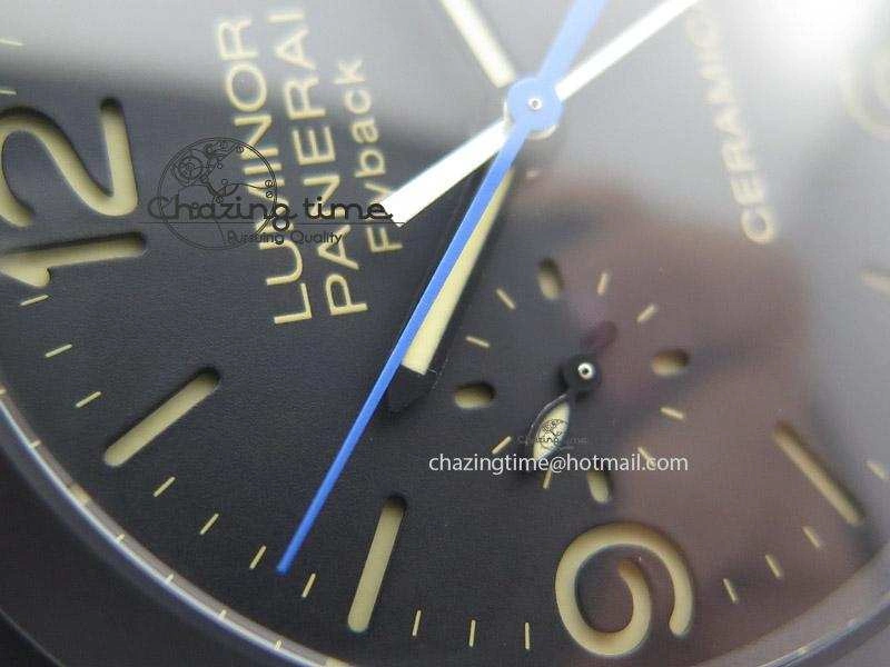 PAM580 Q Real Ceramic V6F Best Edition Black Dial On Brown Asso Strap P.9100