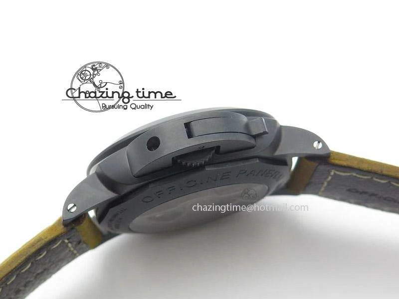PAM580 Q Real Ceramic V6F Best Edition Black Dial On Brown Asso Strap P.9100