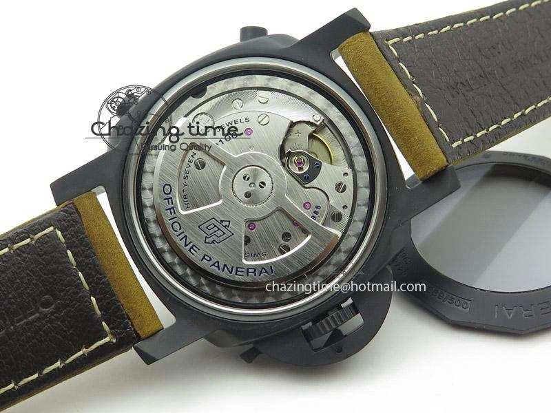 PAM580 Q Real Ceramic V6F Best Edition Black Dial On Brown Asso Strap P.9100