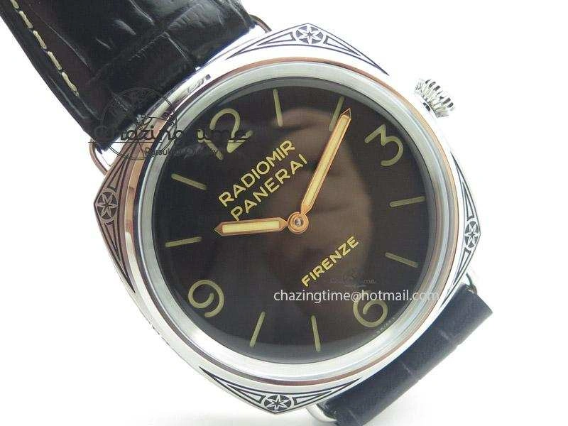 PAM604 Radiomir Firenze V6F Best Edition On Black Leather Strap P3000