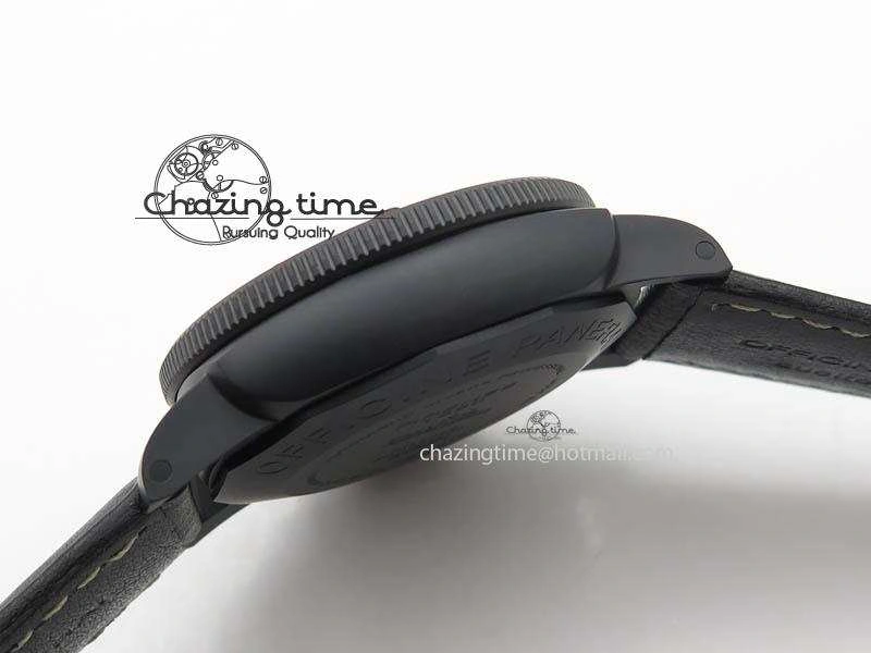 PAM607 Q V6F Best Edition Real Ceramic on Black Leather Strap P9000