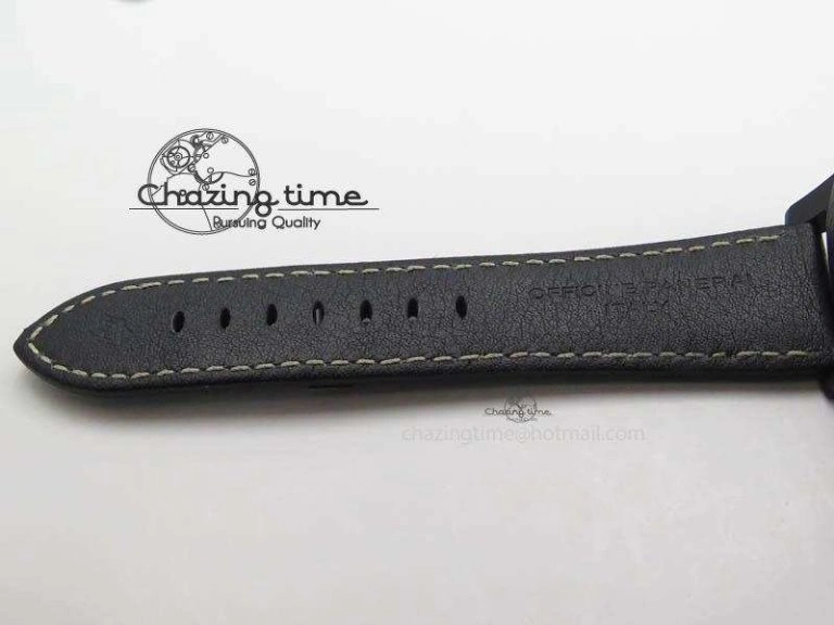 PAM607 Q V6F Best Edition Real Ceramic on Black Leather Strap P9000