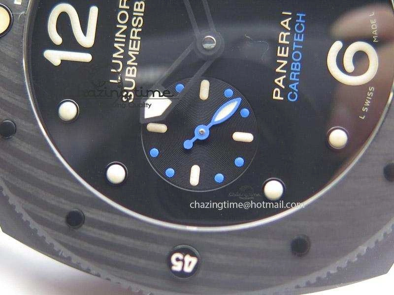 PAM616 Carbotech JF Best Edition On Blue Logo Black Rubber Strap P9000 Clone