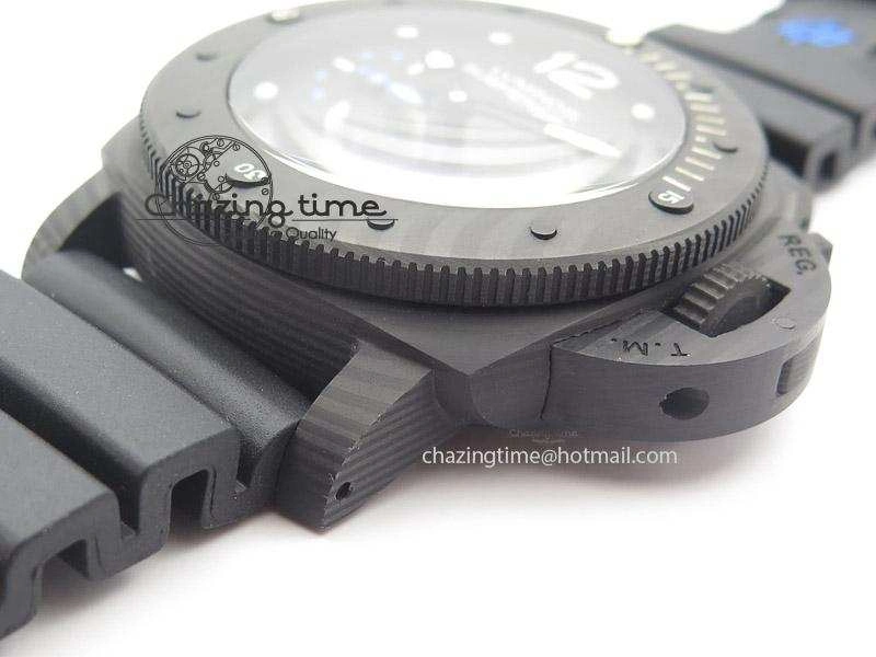 PAM616 Carbotech JF Best Edition On Blue Logo Black Rubber Strap P9000 Clone