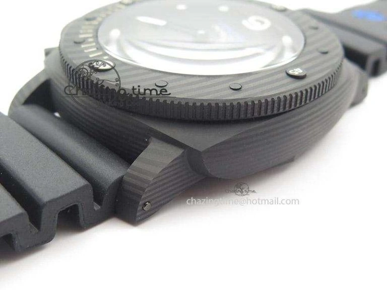 PAM616 Carbotech JF Best Edition On Blue Logo Black Rubber Strap P9000 Clone