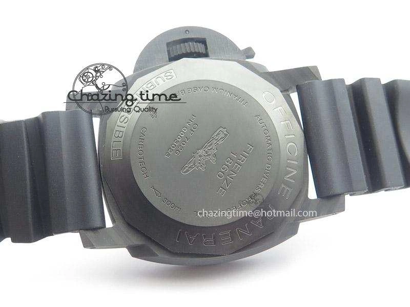 PAM616 Carbotech JF Best Edition On Blue Logo Black Rubber Strap P9000 Clone