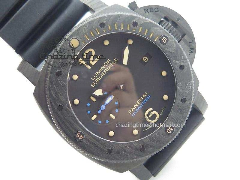 PAM616 Carbotech V6F Best Edition on Blue Logo Black Rubber Strap P9000