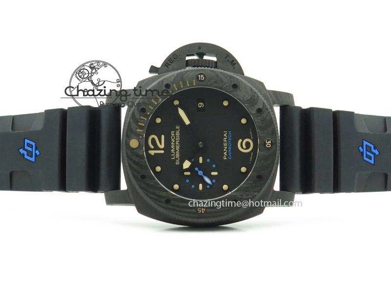 PAM616 Carbotech V6F Best Edition on Blue Logo Black Rubber Strap P9000